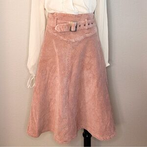 Free People Blush A-Line Corduroy Skirt